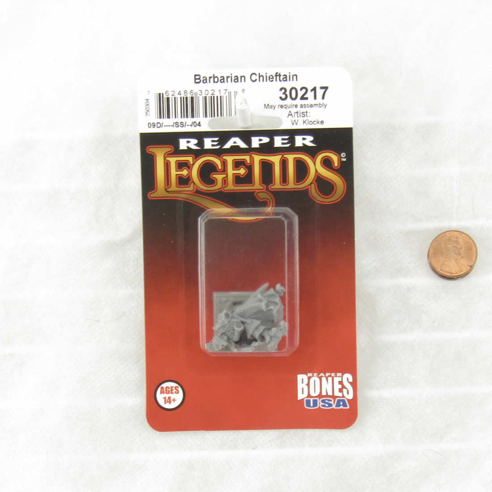 RPR30217 Barbarian Chieftain Miniature Figure 25mm Heroic Scale Reaper Bones USA (ONLINE ORDER ONLY)