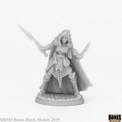 RPR44070 Dark Elf Female Warrior Miniature 25mm Heroic Scale Bones Black (ONLINE ORDER ONLY)