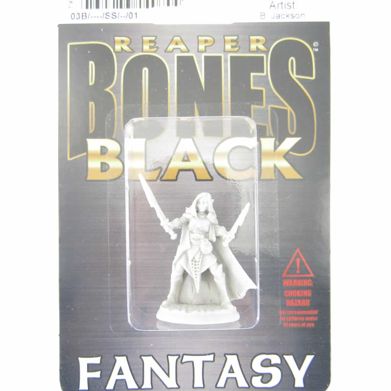 RPR44070 Dark Elf Female Warrior Miniature 25mm Heroic Scale Bones Black (ONLINE ORDER ONLY)
