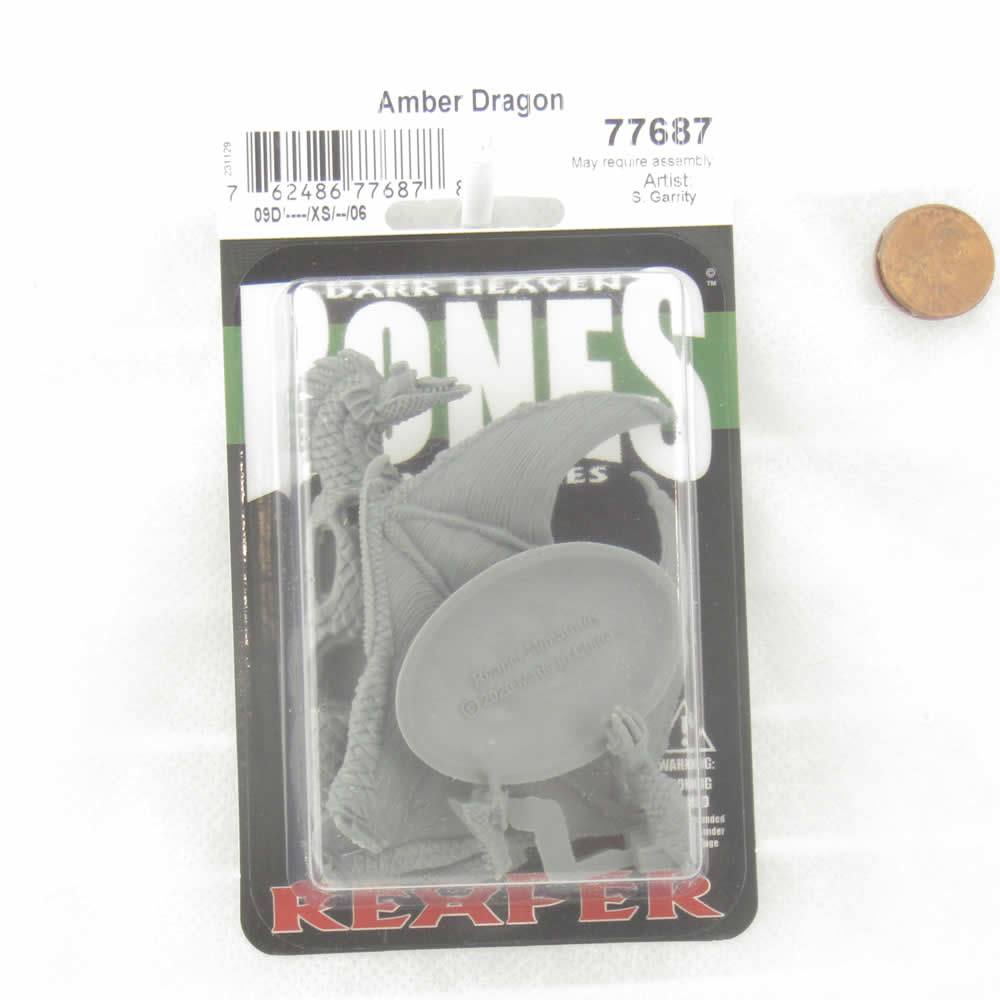 RPR77687 Amber Dragon Miniature 25mm Heroic Scale Figure Dark Heaven Bones (ONLINE ORDER ONLY)