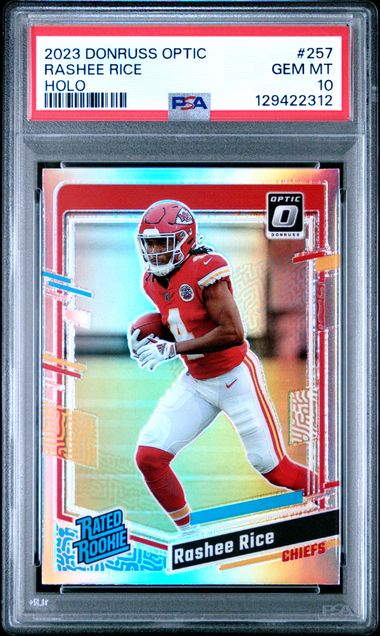 Graded 2023 Panini Donruss Optic Rashee Rice #257 Holo Rookie RC Football Card PSA 10 Gem Mint