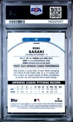 Graded 2025 Topps Finest Roki Sasaki #40 Checkerboard Refractor Rookie RC Baseball Card PSA 10 Gem Mint