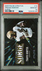 Graded 2025 Pulse Stratos Travis Hunter #13 Surge /40 Rookie RC Football Card PSA 10 Gem Mint (ONLINE ORDER ONLY)