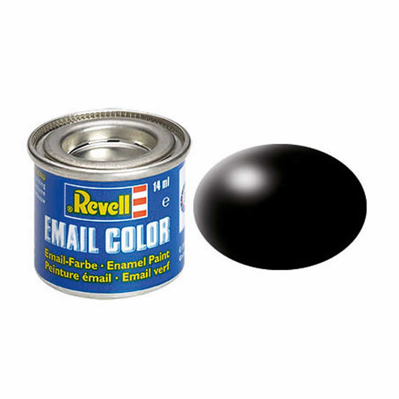 RVP32302 Black Silk Enamel Paint 14ml (.47oz) Tinlet Revell (ONLINE ORDER ONLY)