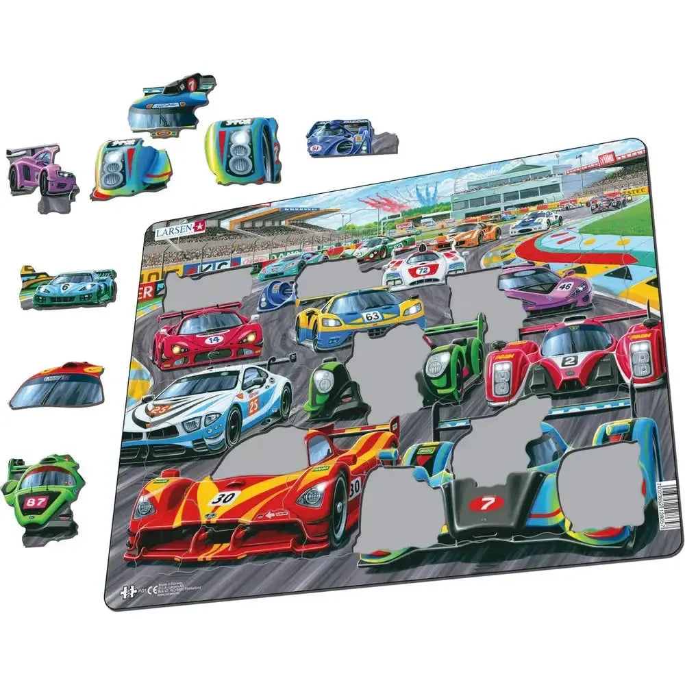 Racing Cars 38 Piece Tray Jigsaw Puzzle Larsen (ONLINE ORDER ONLY)