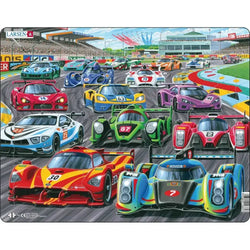 Racing Cars 38 Piece Tray Jigsaw Puzzle Larsen (ONLINE ORDER ONLY)