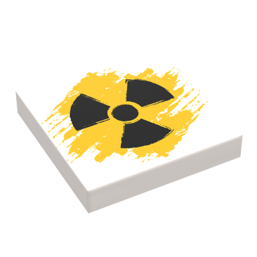 Radioactive Sign (2x2 tile) made using LEGO parts - B3 Customs (Online Order Only)