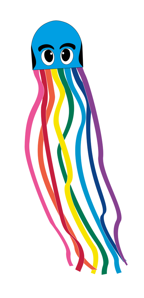 121 inch long Nylon Rainbow Octopus Blue (ONLINE ORDER ONLY)