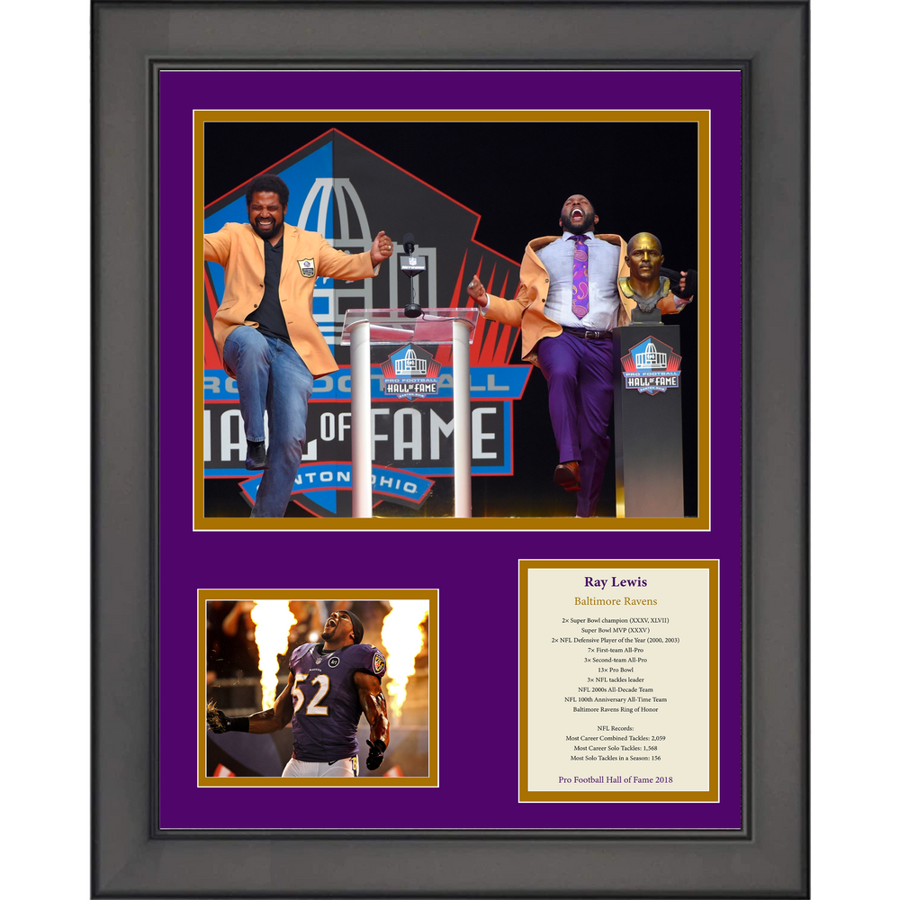 Framed Ray Lewis Hall of Fame Baltimore Ravens Football 11"x14"Three Photo Collage (ONLINE ORDER ONLY)