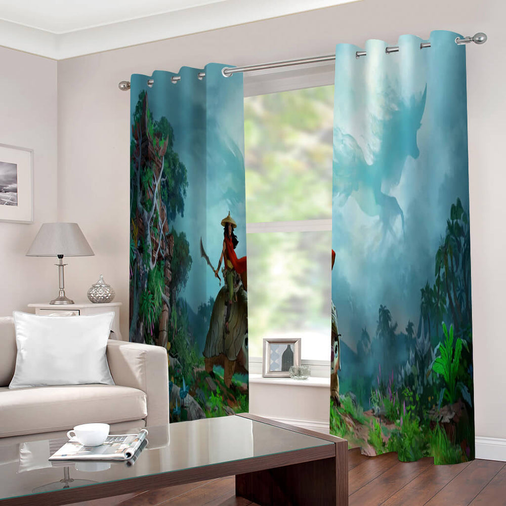 Raya and The Last Dragon Curtains Blackout Window Drapes Room Decoration (Online Order Only)