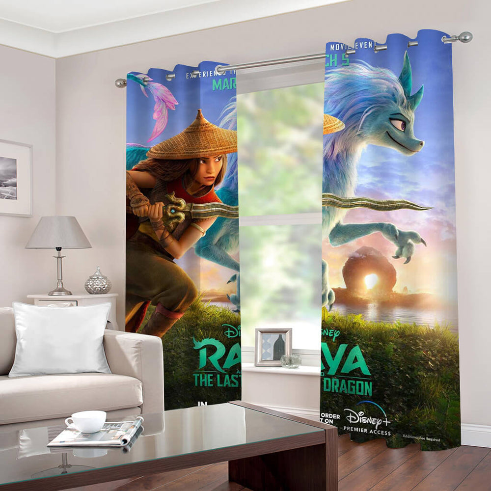 Raya and The Last Dragon Curtains Blackout Window Drapes Room Decoration (Online Order Only)