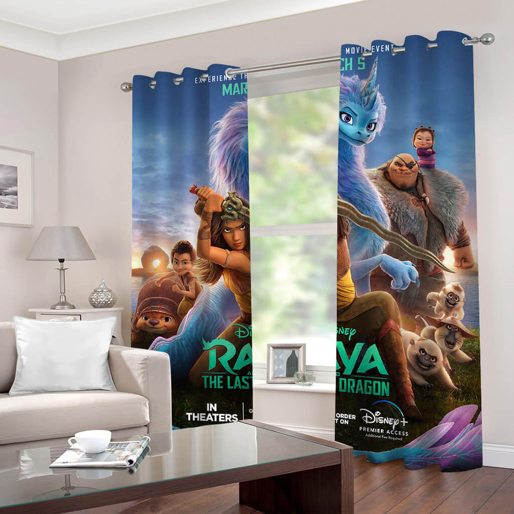 Raya and The Last Dragon Curtains Blackout Window Drapes Room Decoration (Online Order Only)