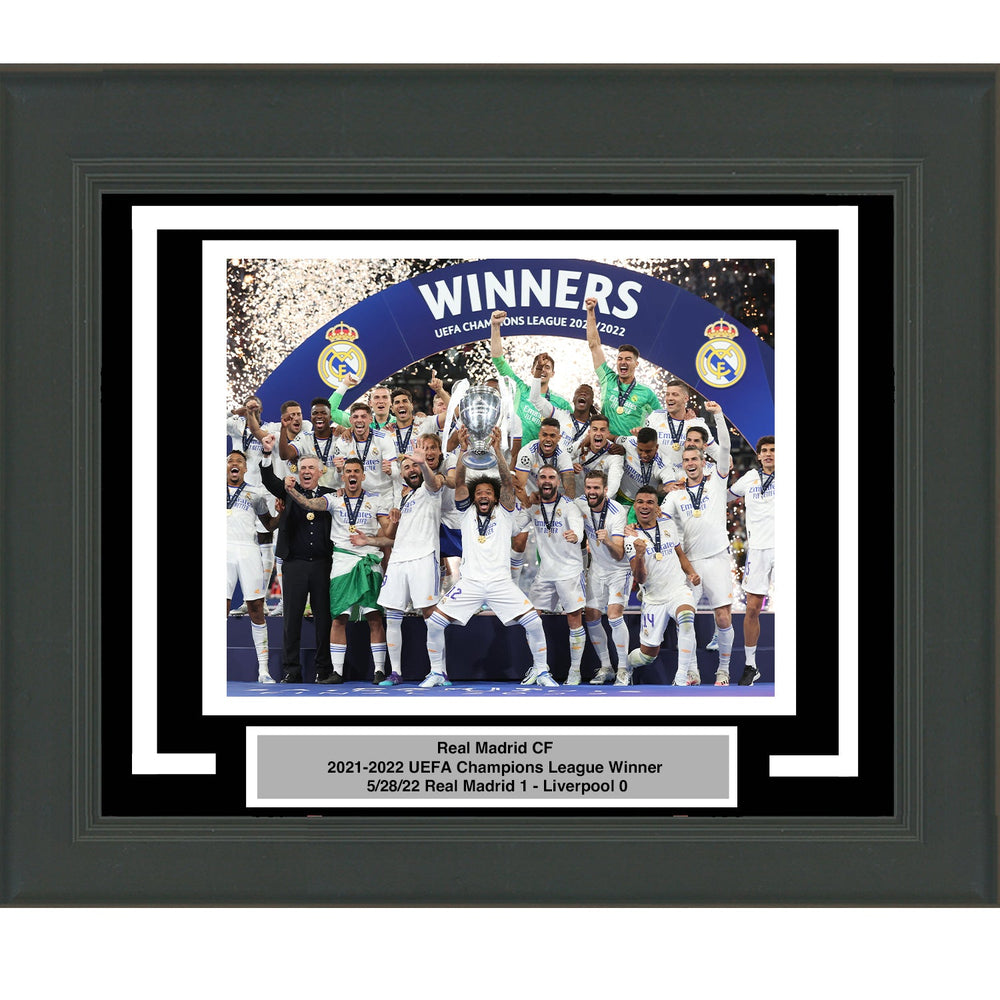 Framed Real Madrid 2021-2022 Champions League Winner 8x10 Soccer Photo Professionally Matted (ONLINE ORDER ONLY)