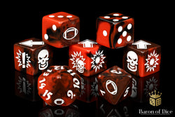 Chaos Red - Bloody Football Dice (Set of 7) (ONLINE ORDER ONLY)