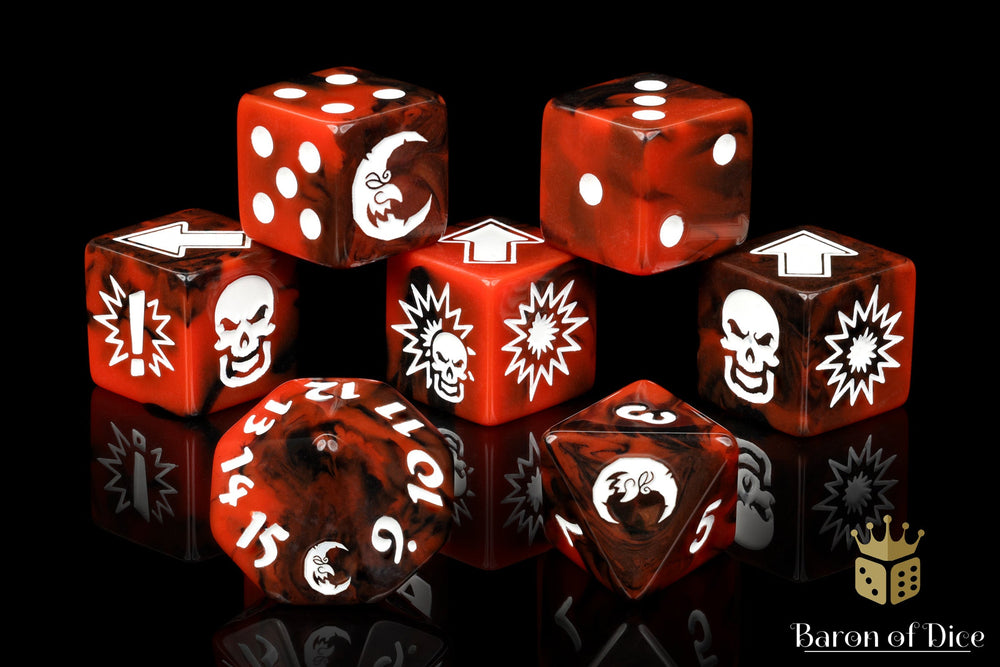 Chaos Red - Bloody Football Dice (Set of 7) (ONLINE ORDER ONLY)