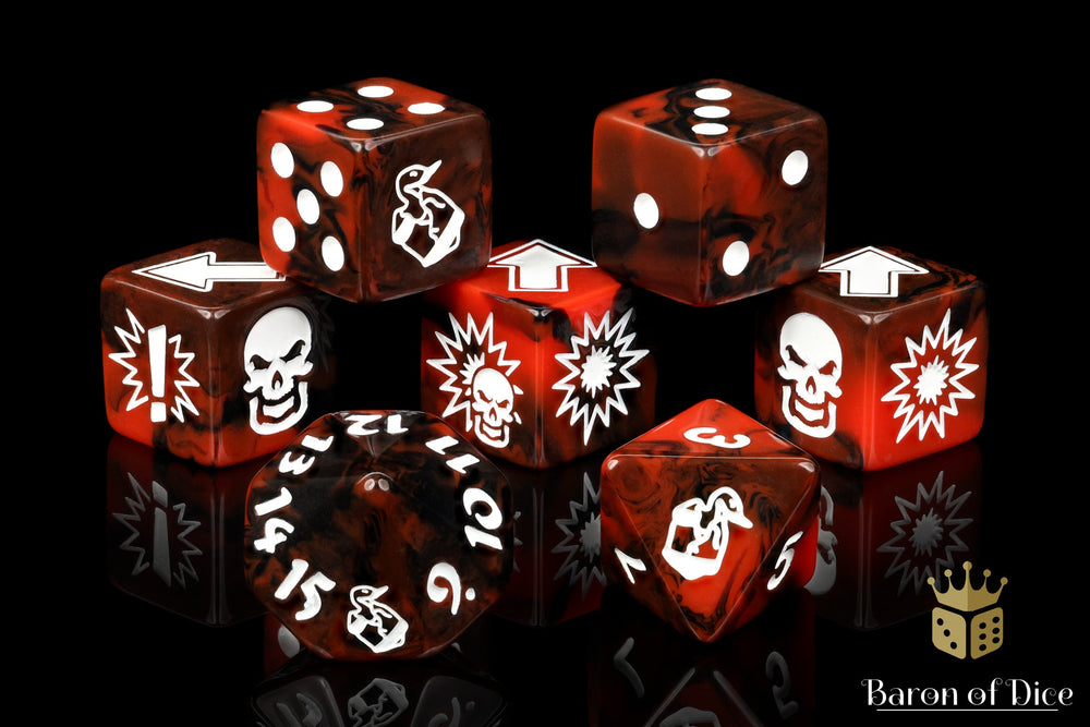 Chaos Red - Bloody Football Dice (Set of 7) (ONLINE ORDER ONLY)