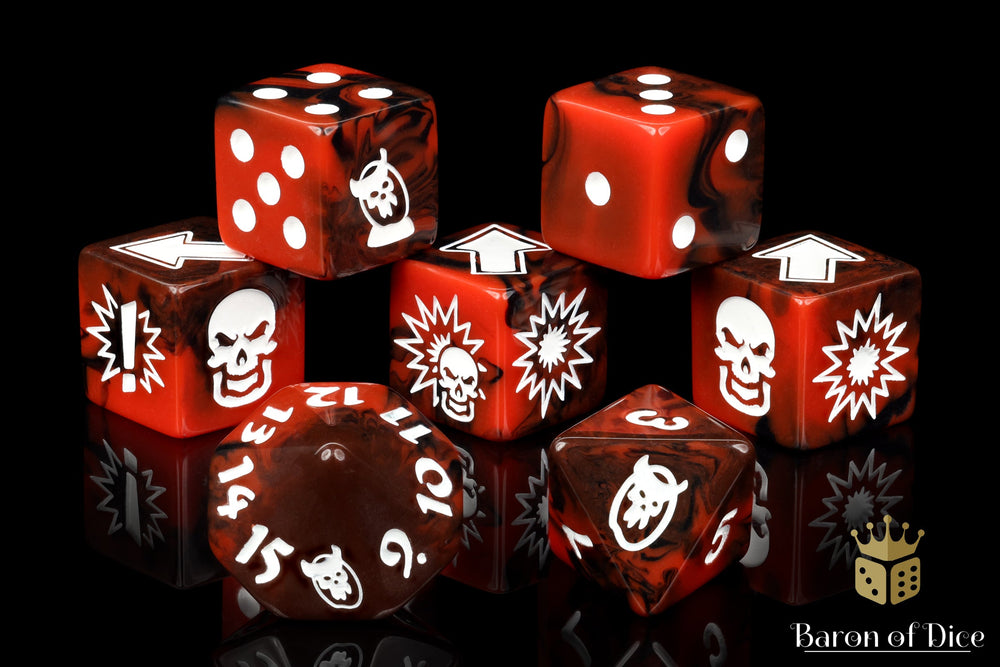 Chaos Red - Bloody Football Dice (Set of 7) (ONLINE ORDER ONLY)