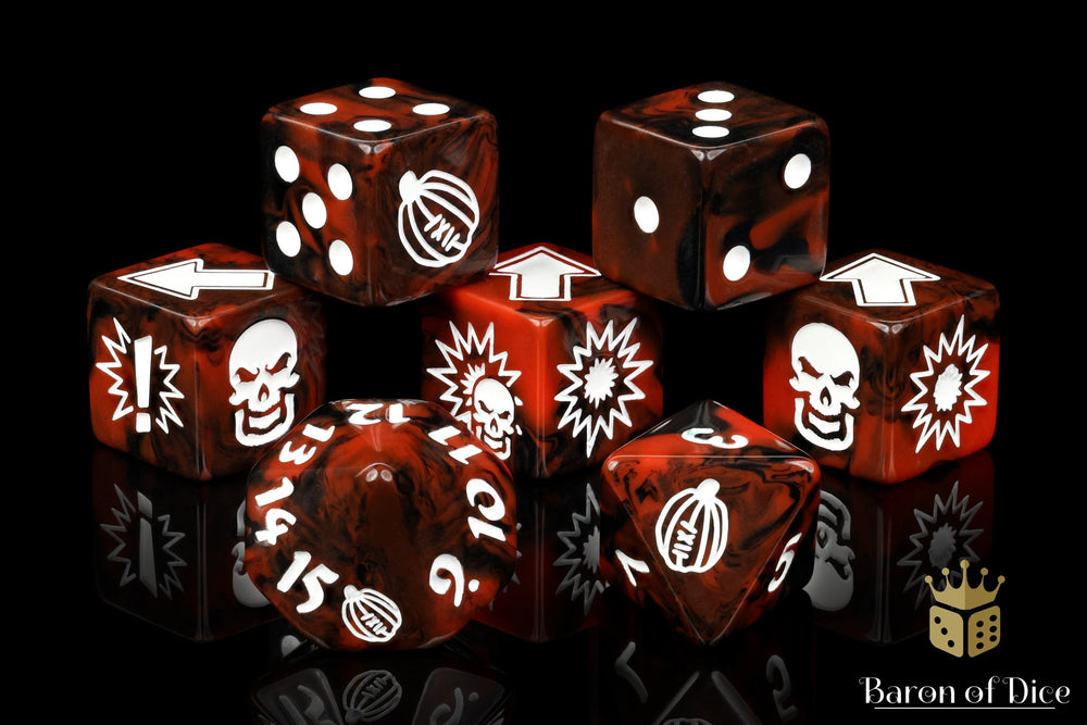Chaos Red - Bloody Football Dice (Set of 7) (ONLINE ORDER ONLY)