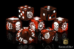 Chaos Red - Bloody Football Dice (Set of 7) (ONLINE ORDER ONLY)