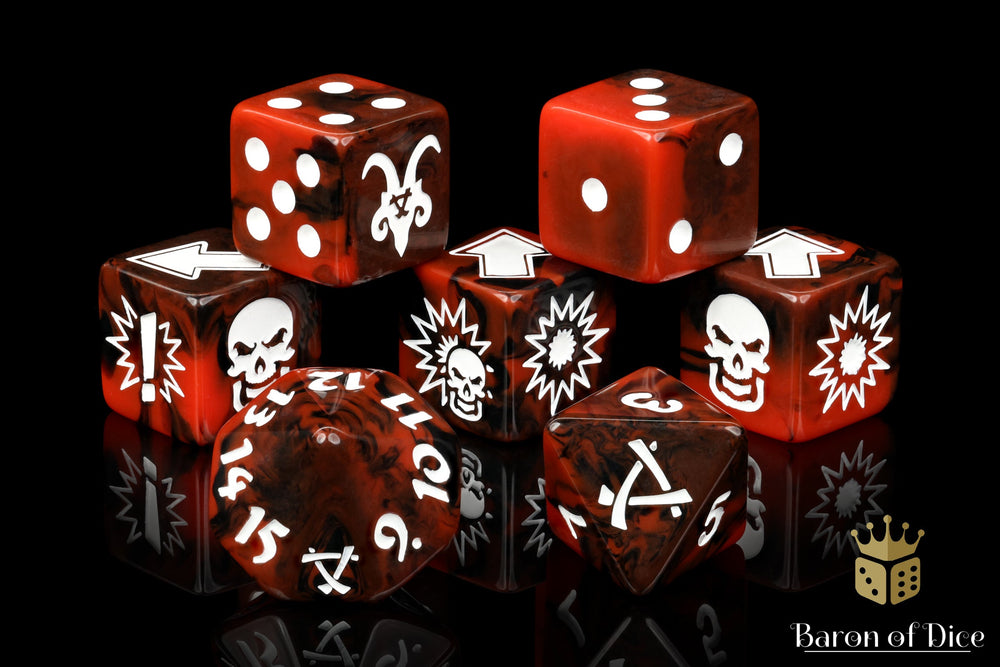 Chaos Red - Bloody Football Dice (Set of 7) (ONLINE ORDER ONLY)