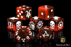 Chaos Red - Bloody Football Dice (Set of 7) (ONLINE ORDER ONLY)