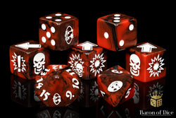 Chaos Red - Bloody Football Dice (Set of 7) (ONLINE ORDER ONLY)