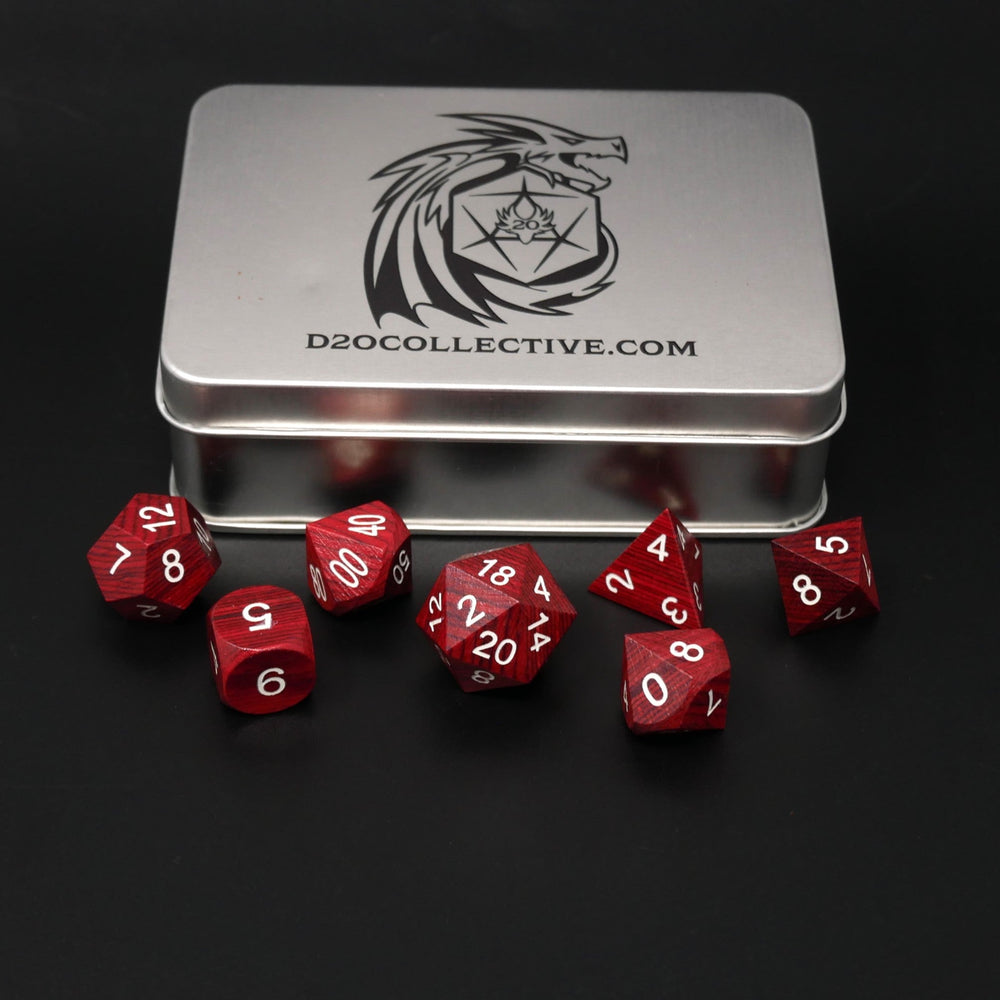 Redwood Forest - 7 Piece DnD Dice Set | Wood RPG Gaming Dice (ONLINE ORDER ONLY)