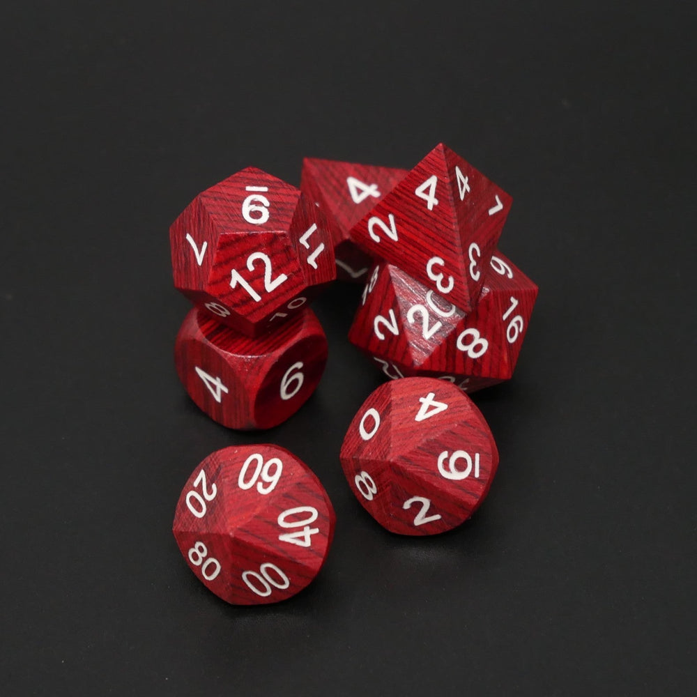Redwood Forest - 7 Piece DnD Dice Set | Wood RPG Gaming Dice (ONLINE ORDER ONLY)