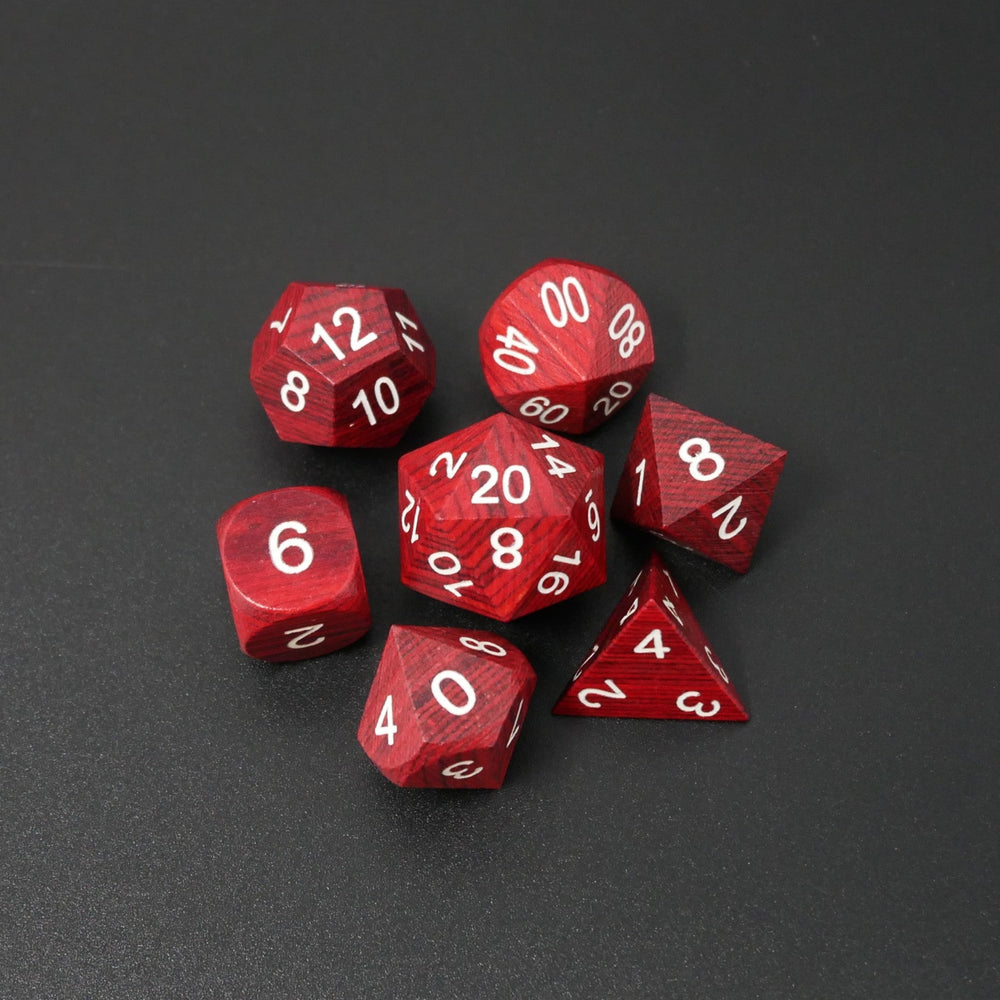 Redwood Forest - 7 Piece DnD Dice Set | Wood RPG Gaming Dice (ONLINE ORDER ONLY)