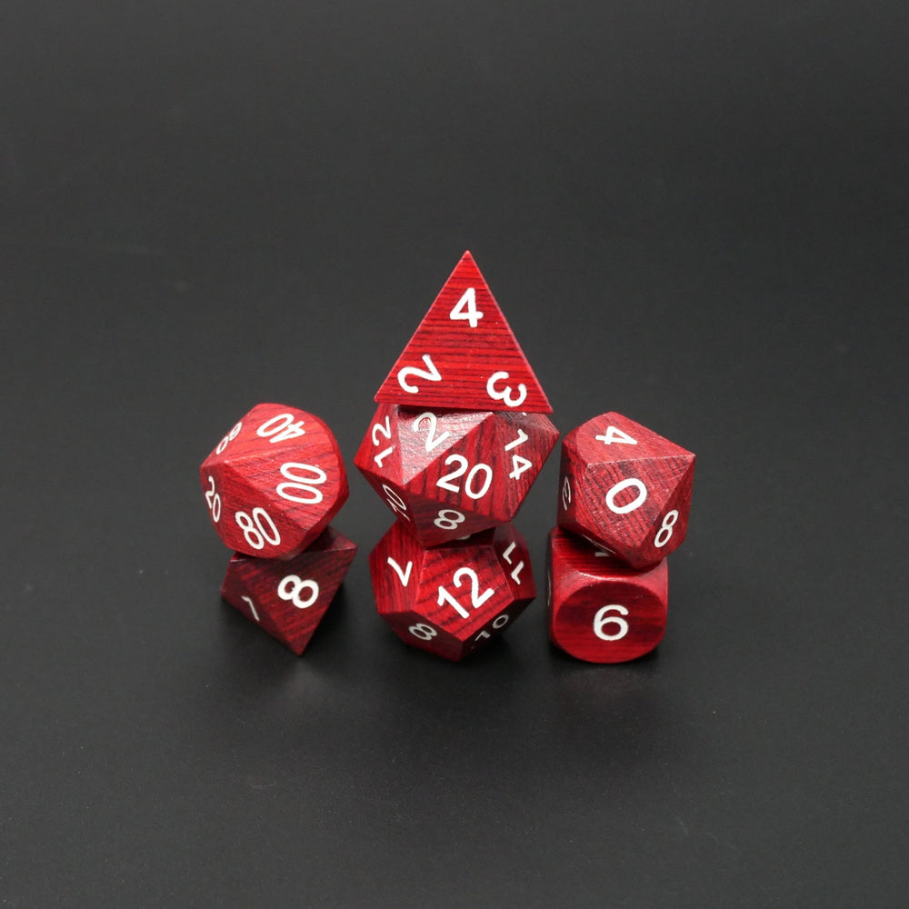 Redwood Forest - 7 Piece DnD Dice Set | Wood RPG Gaming Dice (ONLINE ORDER ONLY)