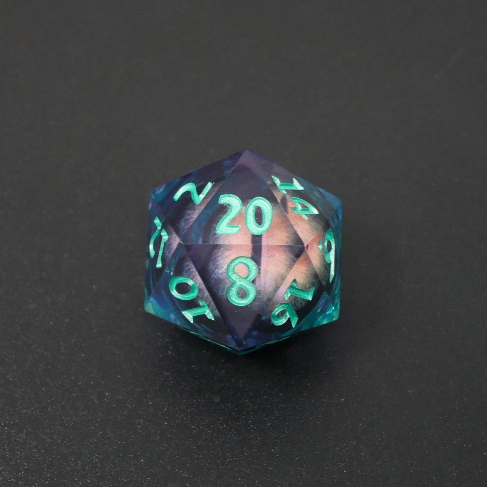 Remorhaz's Eye |  7 Piece Moving Eye DnD Dice Set | Acrylic RPG Gaming Dice (ONLINE ORDER ONLY)