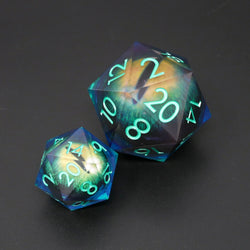 Remorhaz's Eye |  7 Piece Moving Eye DnD Dice Set | Acrylic RPG Gaming Dice (ONLINE ORDER ONLY)