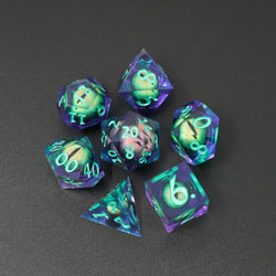 Remorhaz's Eye |  7 Piece Moving Eye DnD Dice Set | Acrylic RPG Gaming Dice (ONLINE ORDER ONLY)