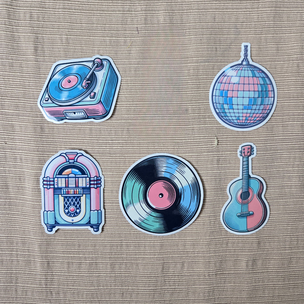 Retro Music Stickers (ONLINE ORDER ONLY)
