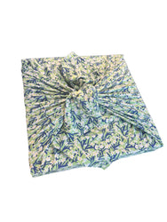 Set of 3 (S, L, XL) Reusable Cloth Furoshiki Gift Wrap | Spring Floral & Deep Blue (ONLINE ORDER ONLY)