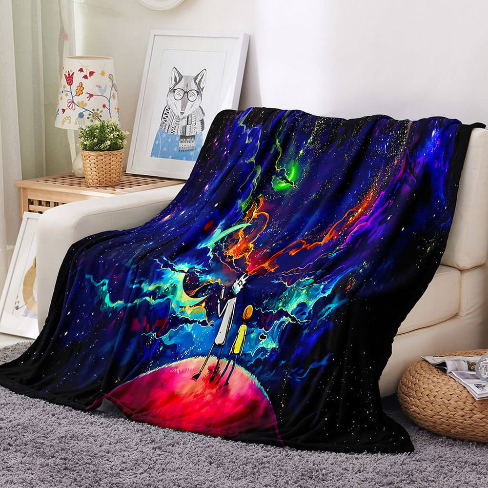 Rick and Morty Pattern Blanket Flannel Throw Room Decoration (Online Order Only)