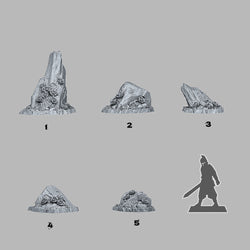 3D Printed Fantastic Plants and Rocks Rocks Of Roses 28mm - 32mm D&D Wargaming (Online Only)