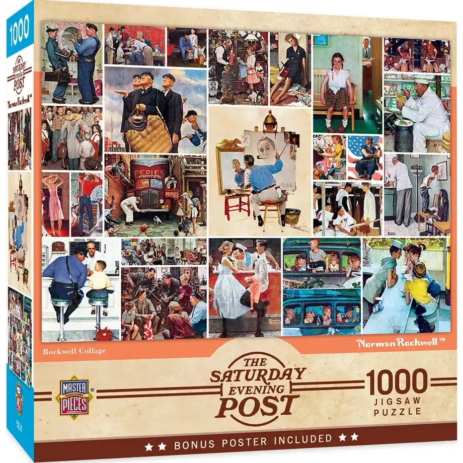 Rockwell Collage Saturday Evening Post 1000 Piece Jigsaw Puzzle MasterPieces (ONLINE ORDER ONLY)