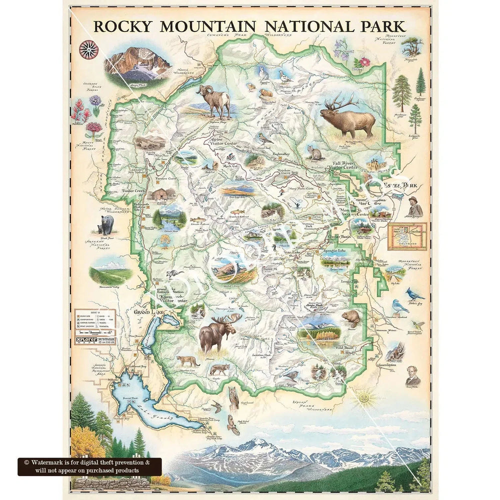 Rocky Mountain National Park 1000 Piece Jigsaw Puzzle Xplorer Maps (ONLINE ORDER ONLY)