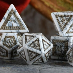 Pre-Order || Roman White Howlite Stone Dice Set