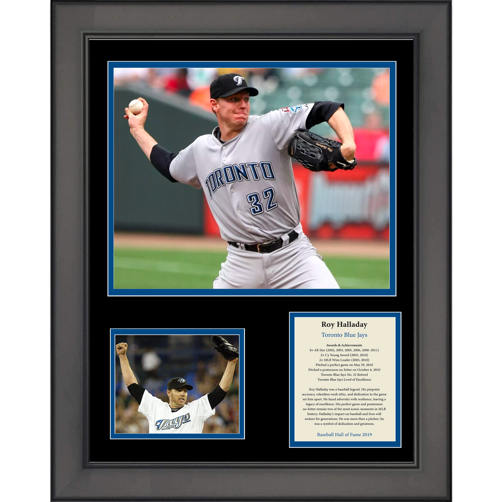 Framed Roy Halladay Hall of Fame Toronto Blue Jays 11"x14"Baseball Three Photo Collage (ONLINE ORDER ONLY)