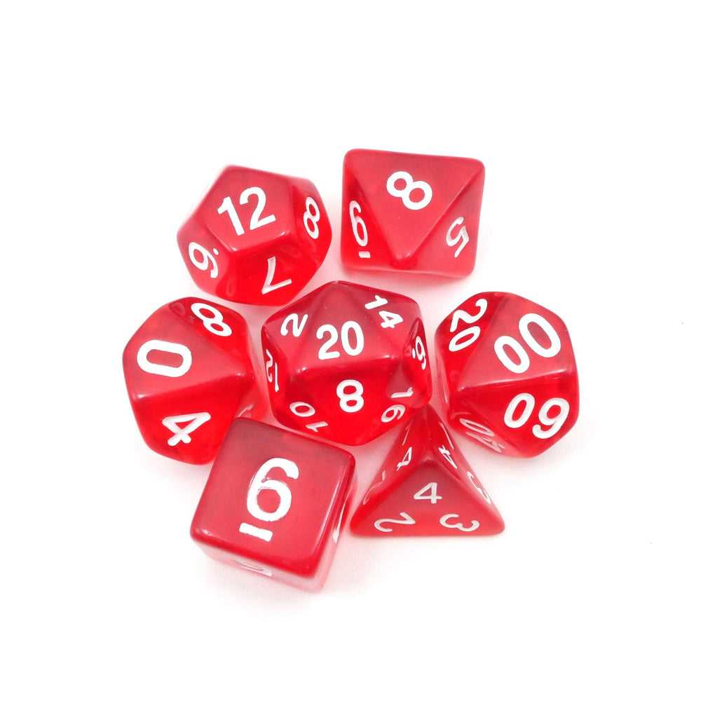 Ruby Ingots - 7 Piece DnD Dice Set | Acrylic RPG Gaming Dice (ONLINE ORDER ONLY)