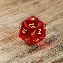 Pre-Order || Ruby Multifaceted Glass Dice Set