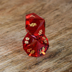 Pre-Order || Ruby Multifaceted Glass Dice Set