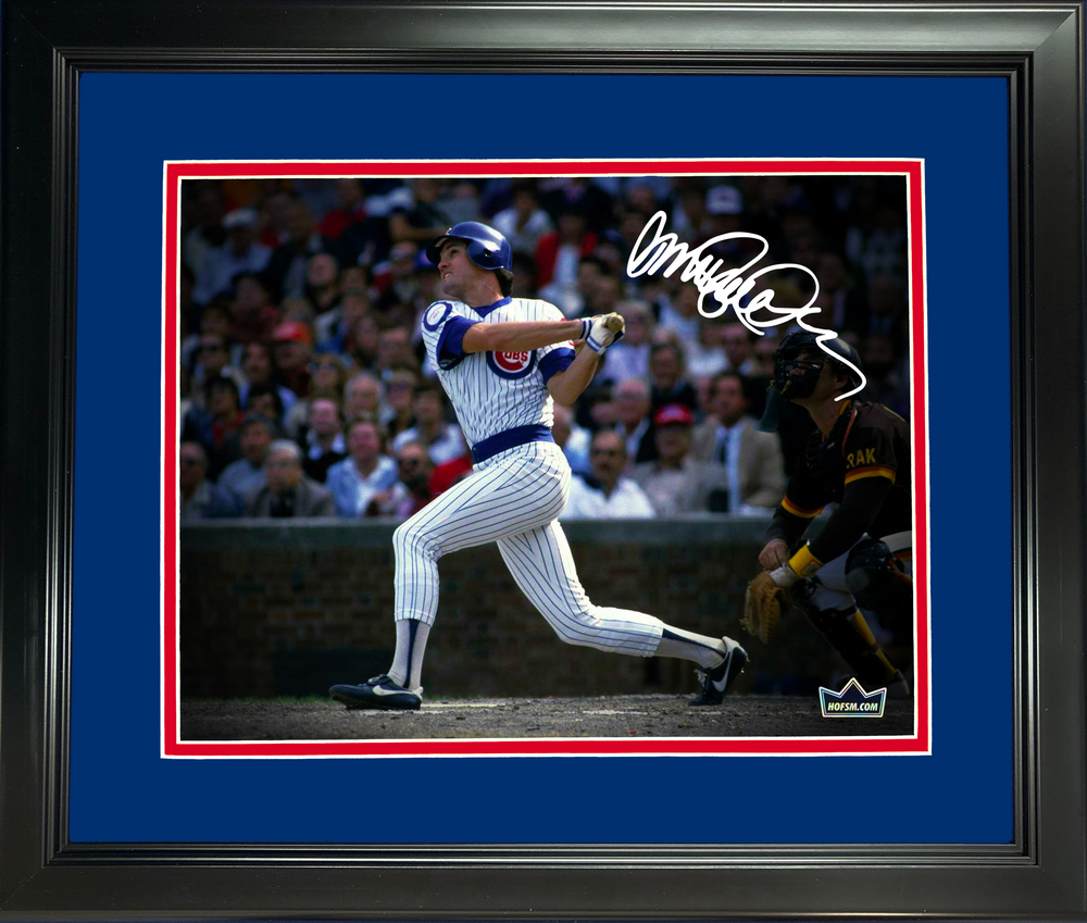 Framed Ryne Sandberg Facsimile Laser Engraved Signature Auto Chicago Cubs 11"x14"Baseball Photo HOFSM Holo (ONLINE ORDER ONLY)