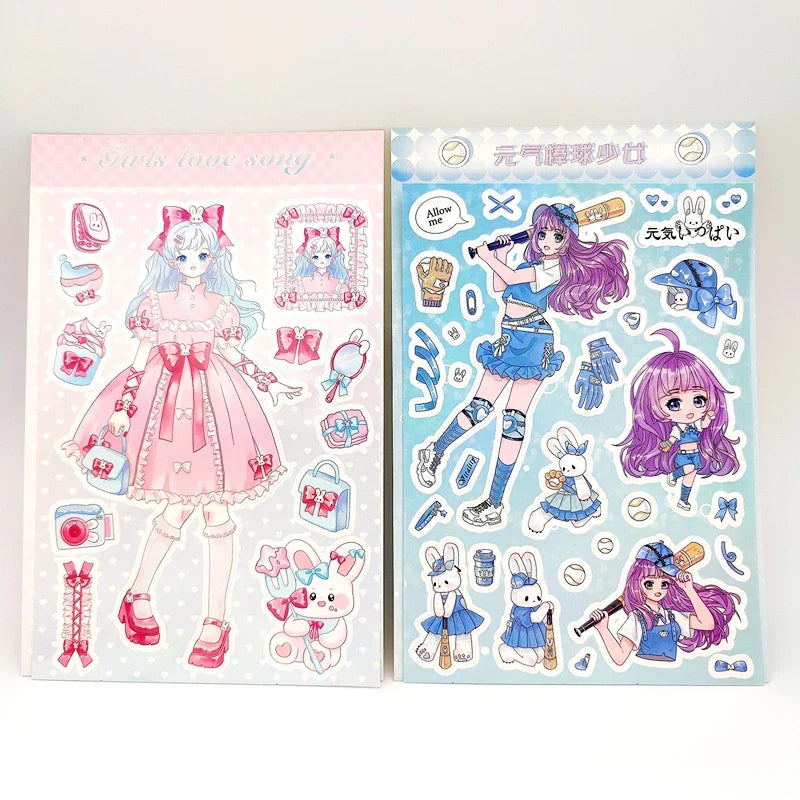 Ins Cute Angel Princess Baseball Girl Sticker Scrapbooking DIY Album Decoration Sticker Aesthetic Personalized Kawaii Stationery (ONLINE ORDER ONLY)