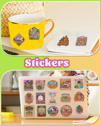 50PCS Fun Camping Adventure Stickers Aesthetic DIY Decals Skateboard Phone Laptop Suitcase Decorative Sticker (ONLINE ORDER ONLY)