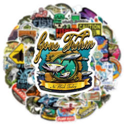 10/30/50PCS Cartoon Fishing Sticker Aesthetic PVC Children's Korean Stationery School Supplies Decoration Scrapbooking for Kids (ONLINE ORDER ONLY)
