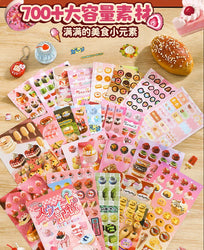 25 Pages Ins Retro Cute Food Cake Decorative Stickers Book Scrapbooking Phone Case DIY Journal Collage Material Sticker Gift (ONLINE ORDER ONLY)