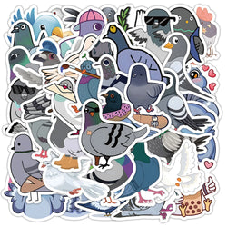 Cartoon Animal Pigeon Stickers for Laptop Guitar Phone Scrapbook Suitcase (Online Order Only)